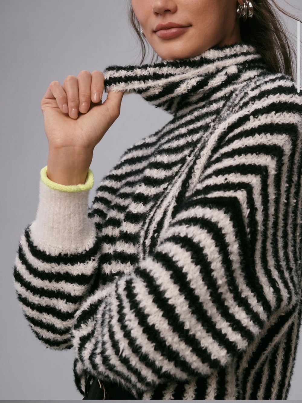 Anthropologie Pilcro Illusion Stripe Turtleneck Sweater - Medium - Picture 3 of 11